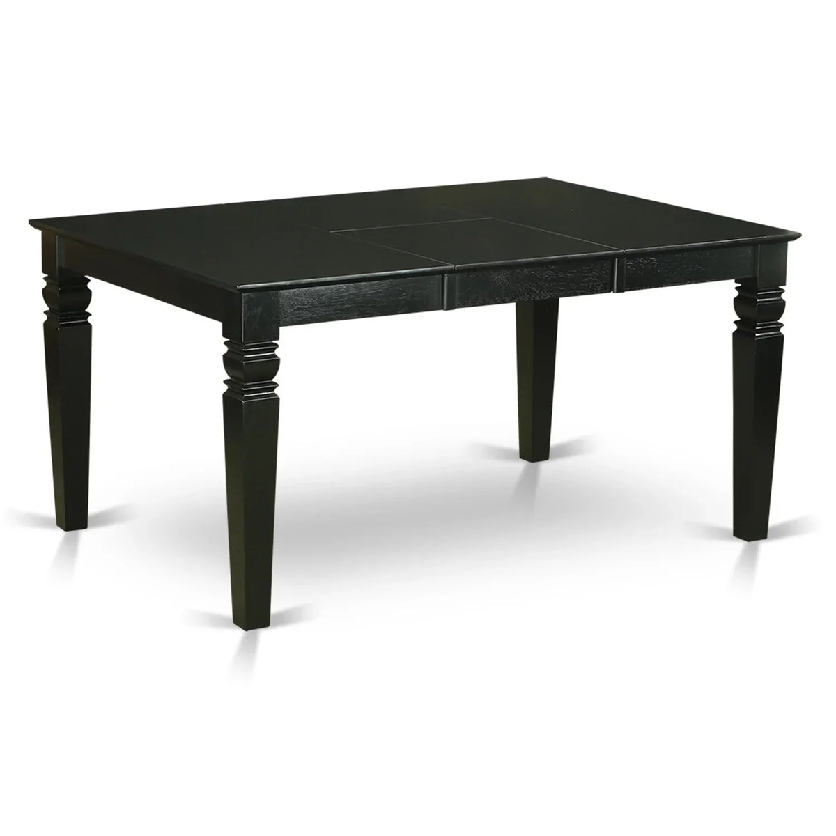 HomeStock Rustic Retreat Furniture 5-Piece Dining Set With 4 Parson Chairs, Butterfly Leaf Table, Hardwood Frame, Black - Wega5-Blk-24