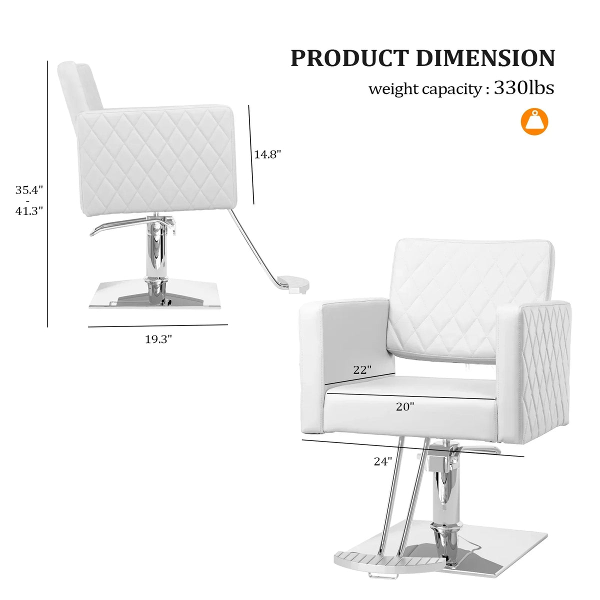 OmySalon Hydraulic Salon Styling Chair, Pink, 330 lbs Capacity