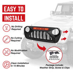 AMERICAN MODIFIED Demon Grille With Red Lights For 18-21 Wrangler/Gladiator