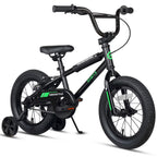 Glerc Kids BMX Style Bicycle 14 Inch Blue With Training Wheels And Coaster Brake