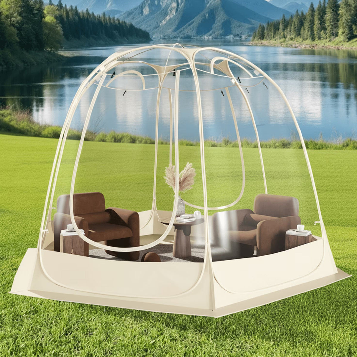 TABU Pop Up Bubble Sports Tent, Clear, 10 x 10 ft, 6-7 People