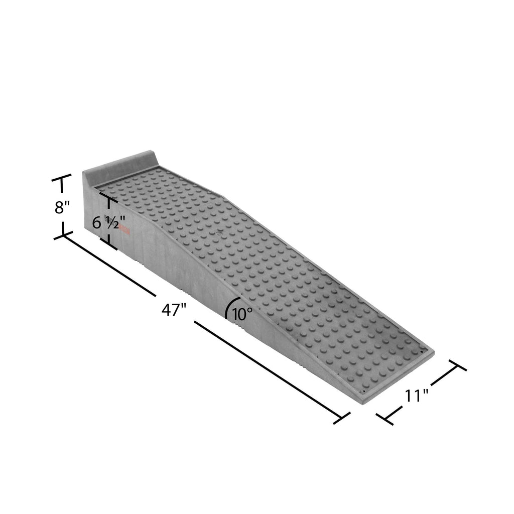 Black Widow Plastic Service Ramps, 47in x 11in x 8in, 10,000 lb. Per Pair Capacity