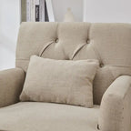 Set Of 2 Upholstered Button-Tufted Accent Chairs With Lumbar Pillows - 30 x 29 x 35 inches