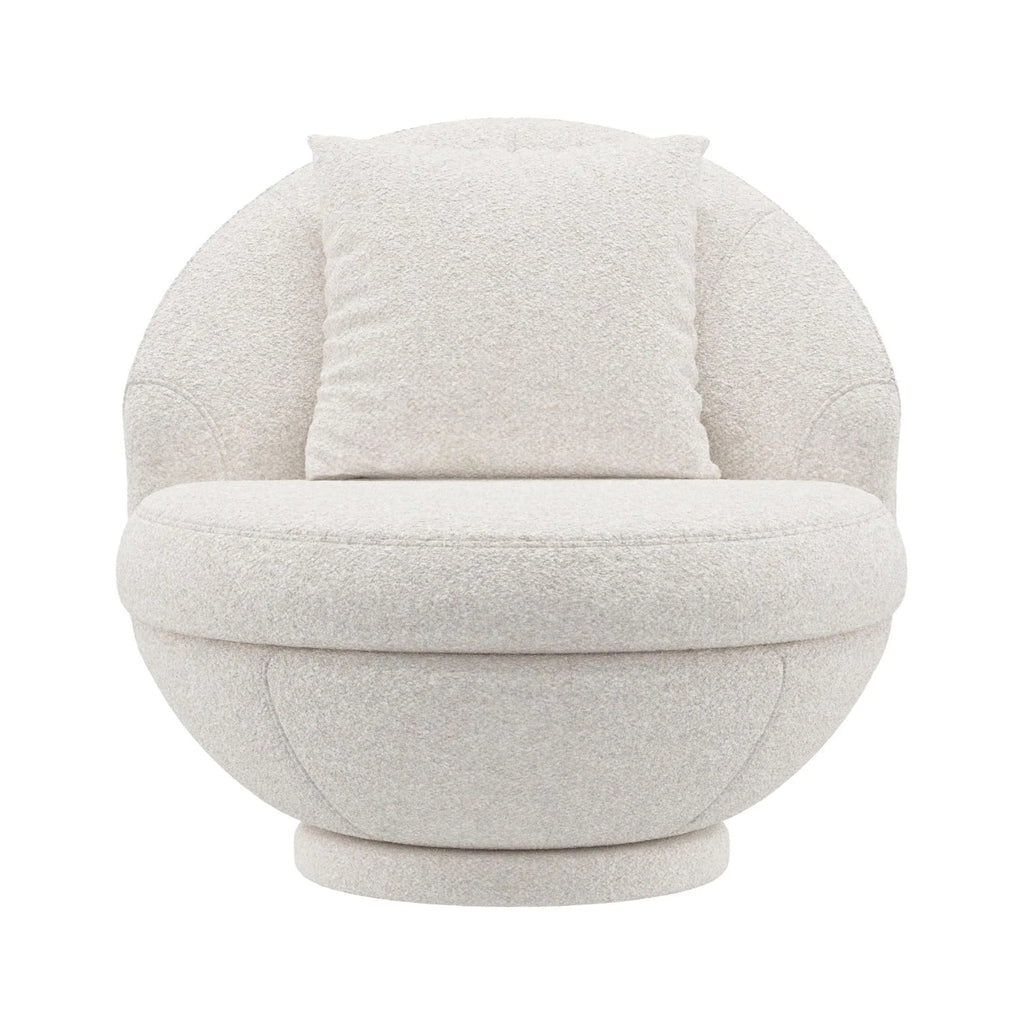 Hillsdale Boulder Upholstered Swivel Storage Chair, Ash White