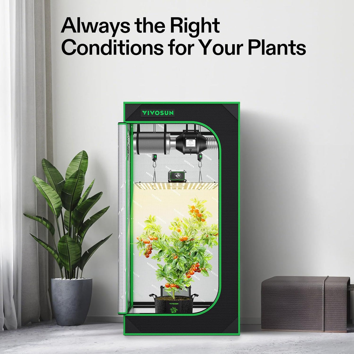 VIVOSUN Grow Tent Kit 2 x 2ft 1-Plant WiFi-Controlled System With Full Spectrum LED Light - GrowHub Outlet A22