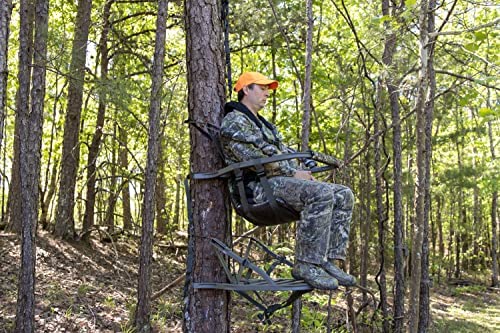 Aluminum Climbing Treestand With Padded Seat, 300 Lb. Capacity And Safety Harness