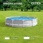 Intex Prism Frame Above Ground Swimming Pool 14ft x 42in With Pump - 26719EH