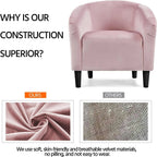 Velvet Accent Barrel Chair With Armrest And Low Back, Pink - 28x26x29in
