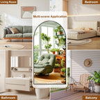Arched Full Length Floor Mirror With Aluminum Alloy Frame - 65x22, 71x24, 71x28, 71x32