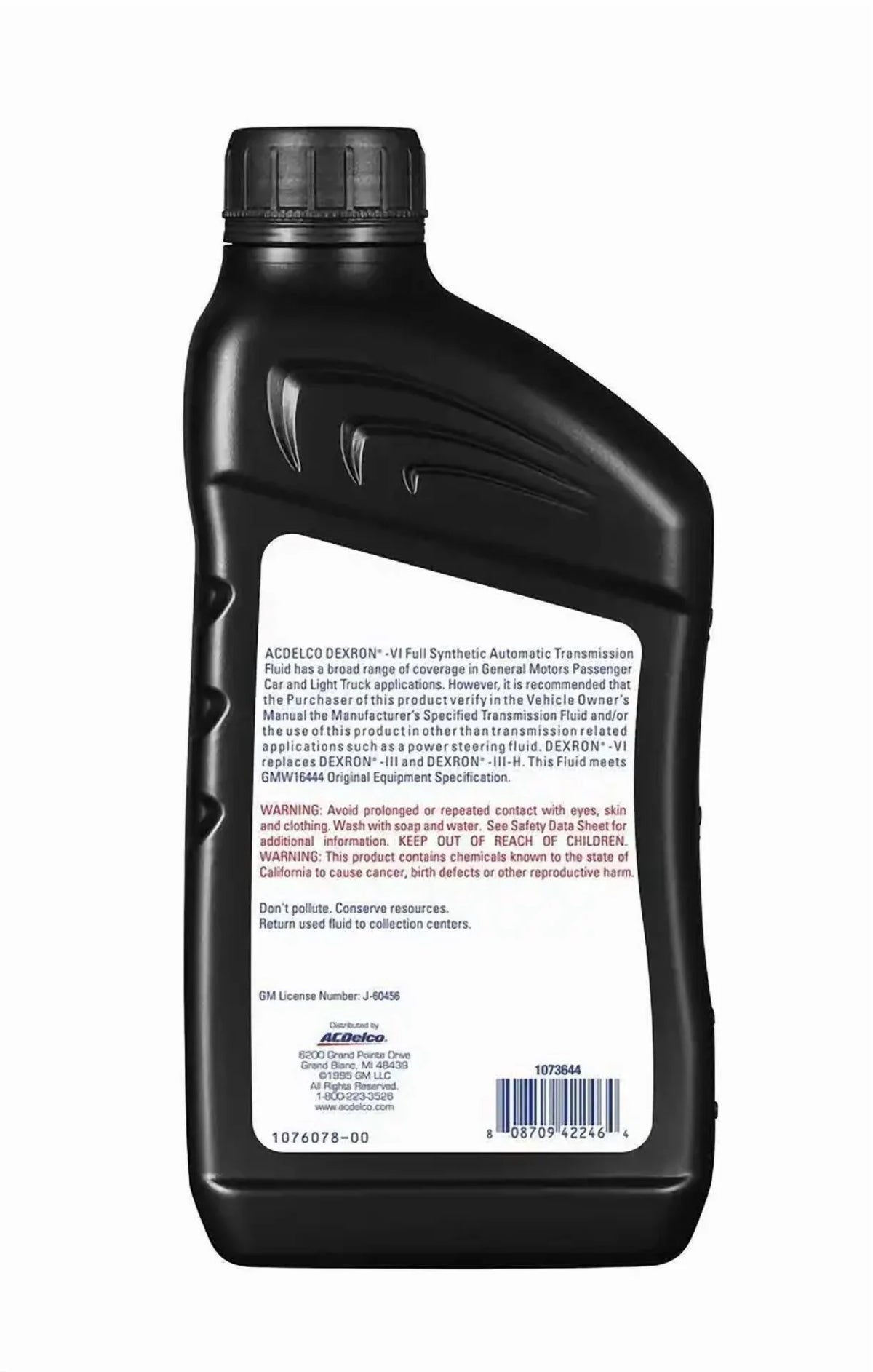 ACDelco GM Dexron VI Full Synthetic Automatic Transmission Fluid 1 Quart 6 Pack - 10-9243, 88865549