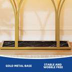 Console Table With Faux Marble MDF Top And Gold Metal Frame