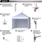 ABCCANOPY Easy Pop Up Canopy Tent With Sidewalls 10x10 Ft White - Commercial Series