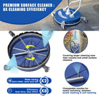 MEKOH Pressure Washer Surface Cleaner Attachment 20 inch 4500 PSI With Wheels And 3/8 inch Quick-Connect