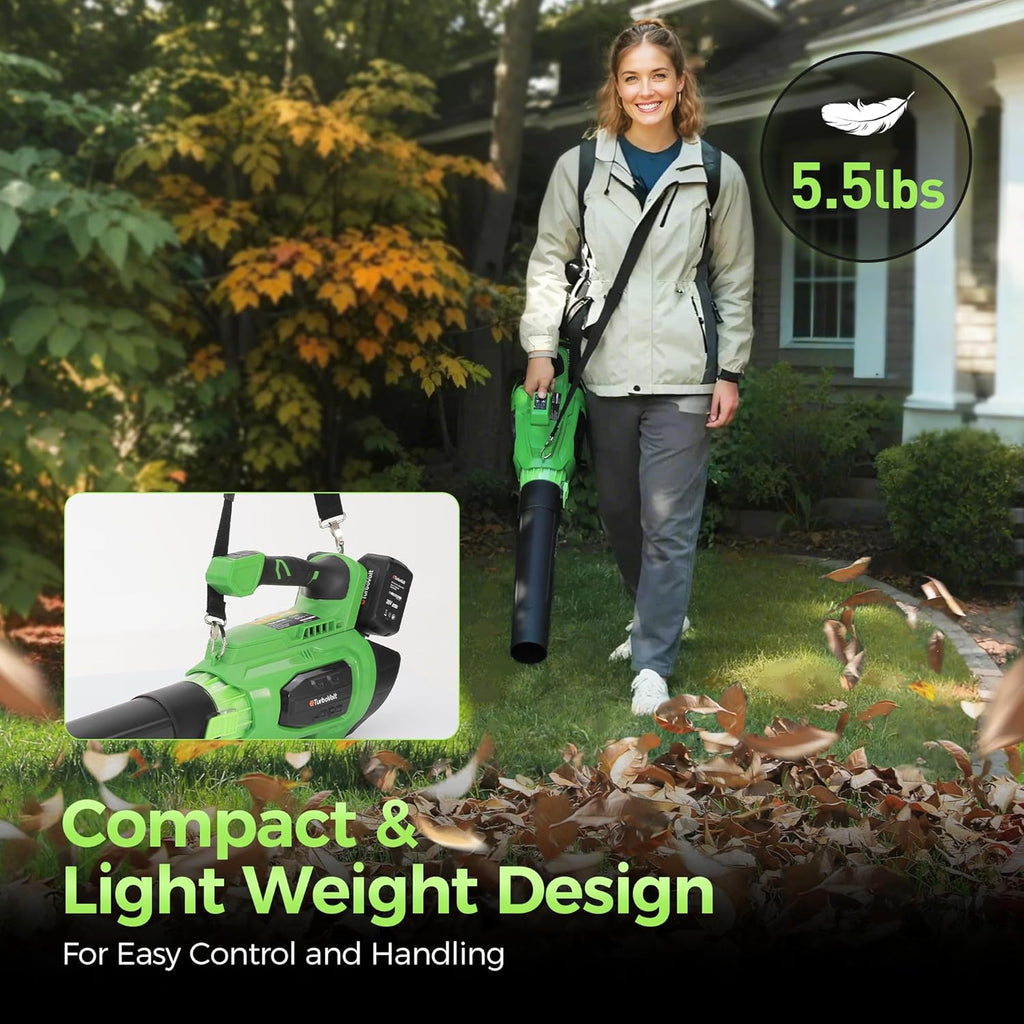 HeroJet Cordless Electric Leaf Blower, 20V, 2 x 5.0Ah Batteries, 1 Hour Fast Charger