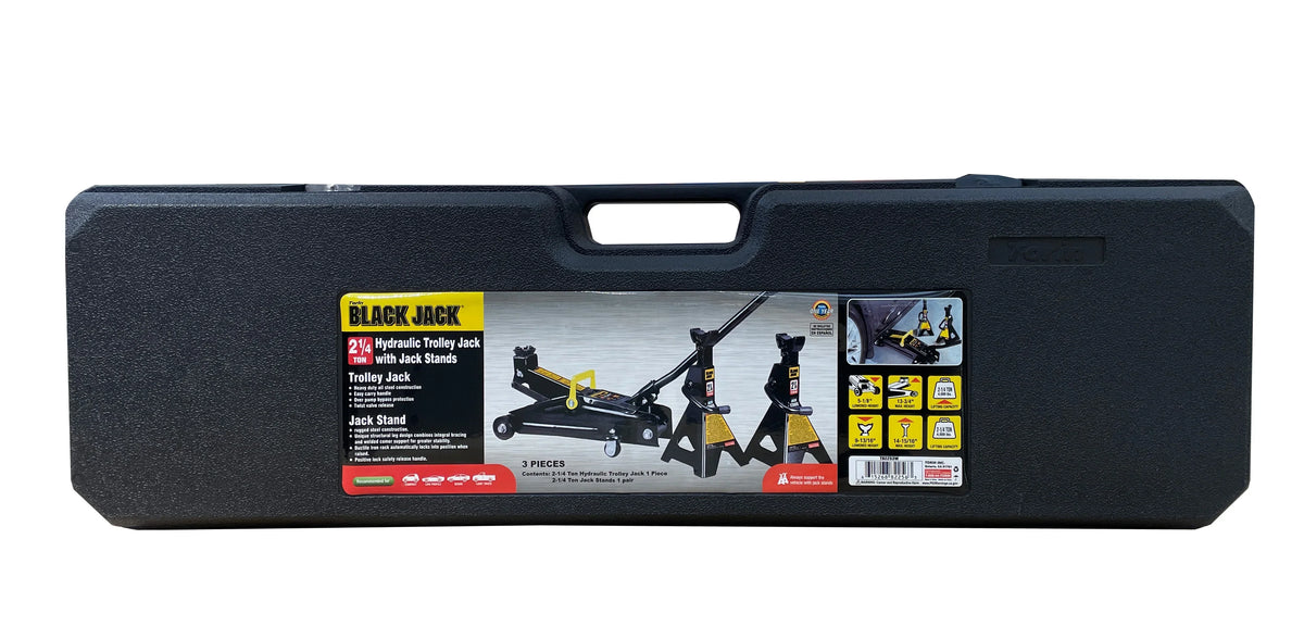 Black Jack 2.25 Ton Trolley Jack With 2.25 Ton Jack Stands In Case - T82253W