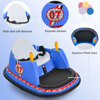 12V Toddler Battery Powered Bumper Car With Dual Joysticks And 360 Degree Spin