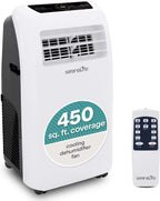 SereneLife Portable Air Conditioner 10,000 BTU Cooling, 9,000 BTU Heating, White