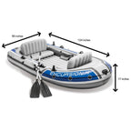 Intex Excursion 4 Inflatable Raft Set With 2 Transom Mount 8 Speed Trolling Motors