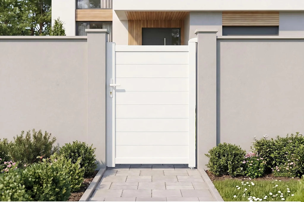 Casanoov Aluminum Swing Gate 392 cm x 161 cm Anthracite Gray RAL 7016 - KIT-000024