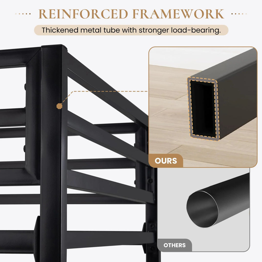 SHA CERLIN Junior Loft Bed Frame, Twin Size, Black