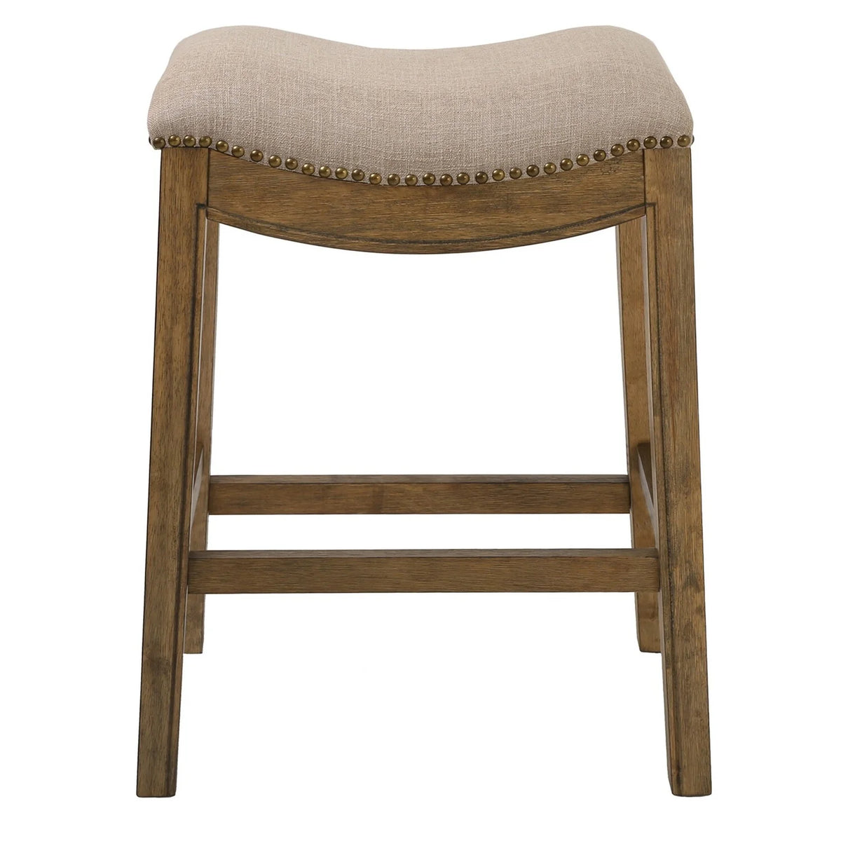 Ridge Home Goods 26 Inch Saddle Wood Counter Height Stool - Weathered Natural