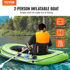 SKYSHALO 2-Person PVC Inflatable Boat With Aluminum Oars And Pump