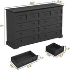 10-Drawer Wooden Dresser - Tall Chest Of Drawers