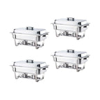 Alpha Living Stainless Steel Chafing Dish Set, 4 Pack, 8 Quart - 24 x 15.5 x 14.38 Inches