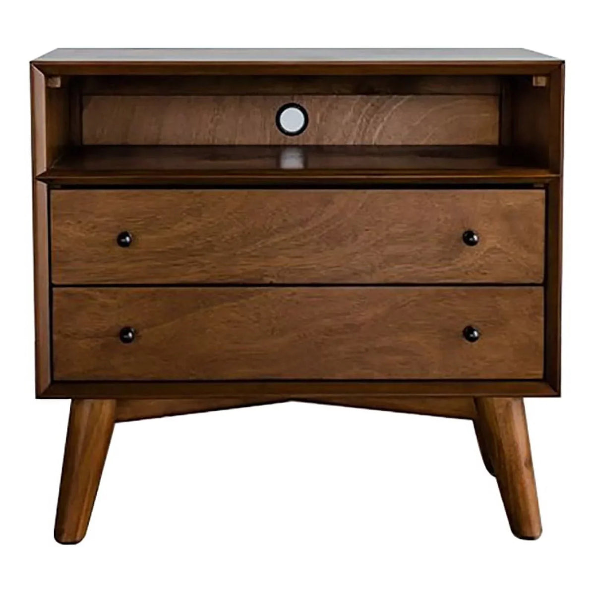Home Square 4-Piece Set With Small TV Console, Full Wood Bed And Large Nightstand