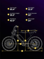 MACFOX Adult Electric Bike, 750W, 25 MPH, 48V 13Ah Removable Battery, 35-Mile Range, 20x4.5in Front And 20x5.0in Rear Tires - X7