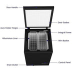 Northair Chest Freezer, 3.5 Cu Ft, 2 Removable Baskets, Black