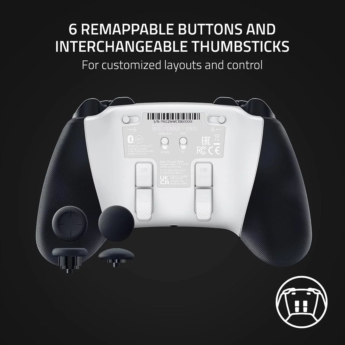 Razer Wolverine V2 Pro Wireless Gaming Controller for PlayStation 5, PS5 PC - White