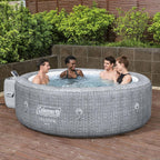 Coleman Inflatable Hot Tub For 5 To 7 People With 180 AirJets, 85 x 85 x 28 Inches, Grey - Sicily AirJet