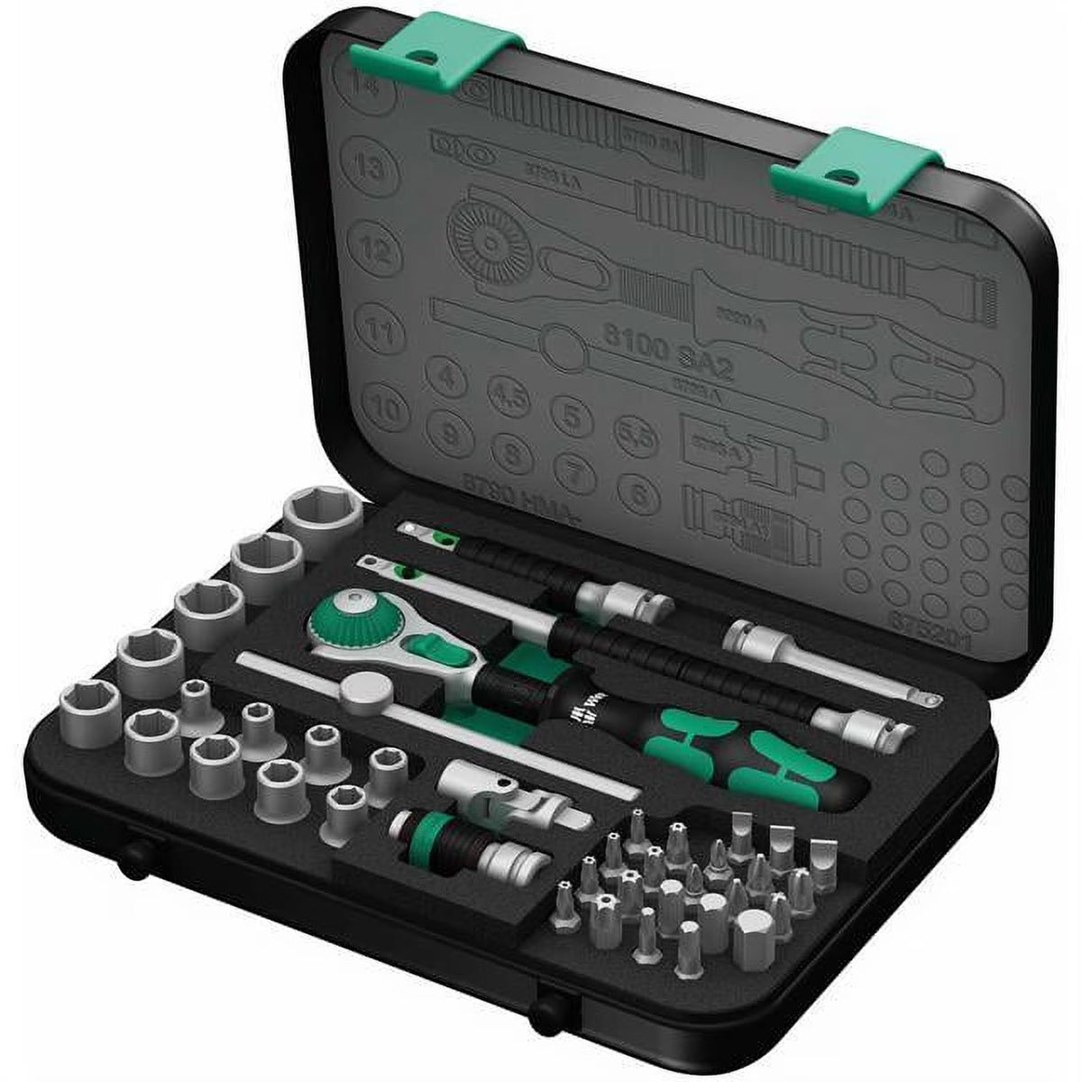 Wera Metric 1/4 in Drive Speed Ratchet Set, 42-Piece - Zyklop