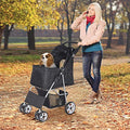 BBBuy 4-Wheel Foldable Pet Stroller, 33 Pounds, Black