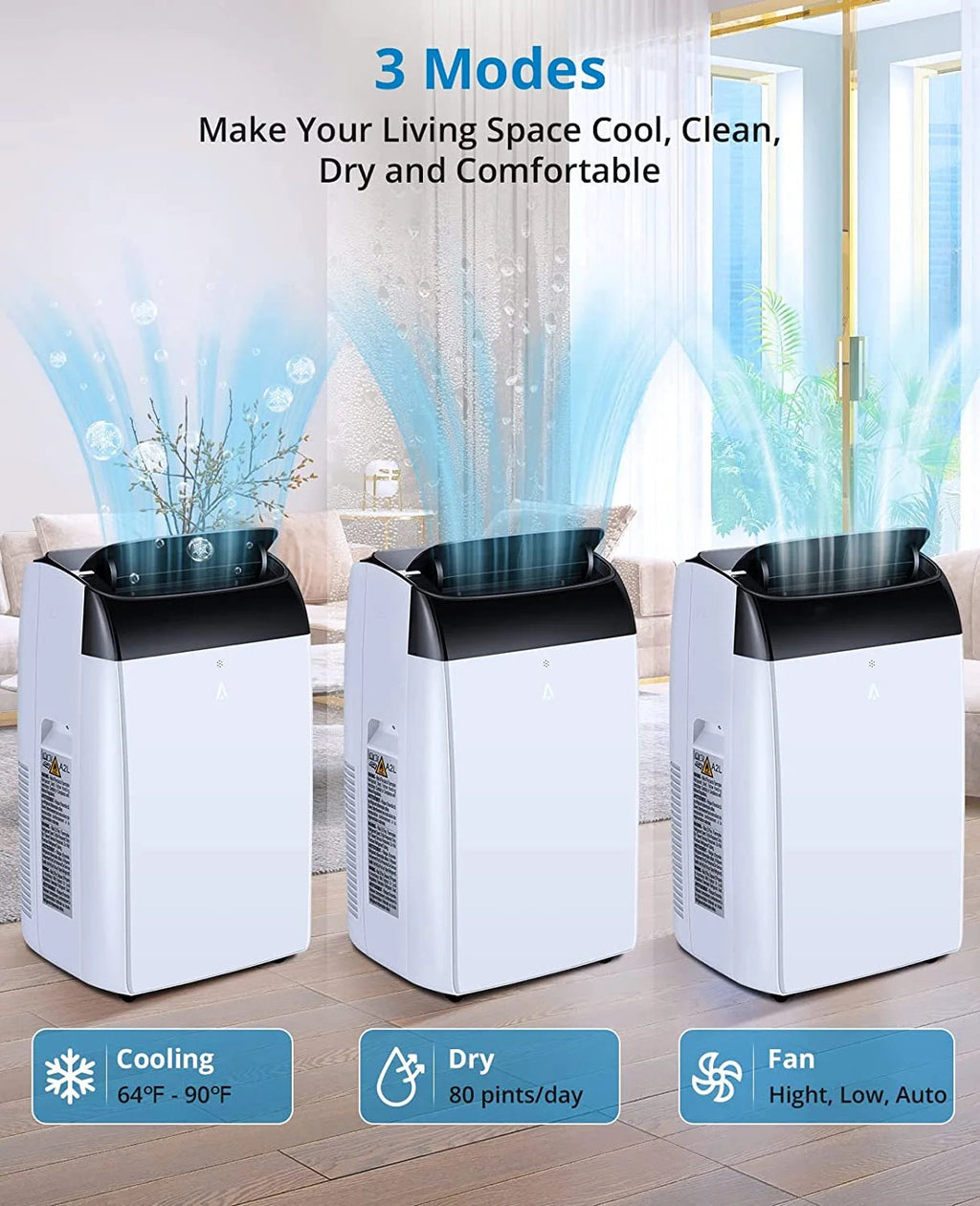 EastVita Portable Air Conditioner 10000 BTU With Remote Control And Window Kit