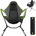 VEANERWOOD Folding Rocking Camping Chair With Pocket, Steel, 330lbs Capacity