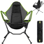 VEANERWOOD Folding Rocking Camping Chair With Pocket, Steel, 330lbs Capacity