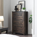 Farmhouse Engineered Wood 5-Drawer Dresser, 15.75in D x 31.25in W x 48in H