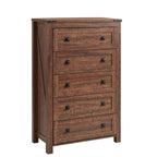 Farmhouse Engineered Wood 5-Drawer Dresser, 15.75in D x 31.25in W x 48in H