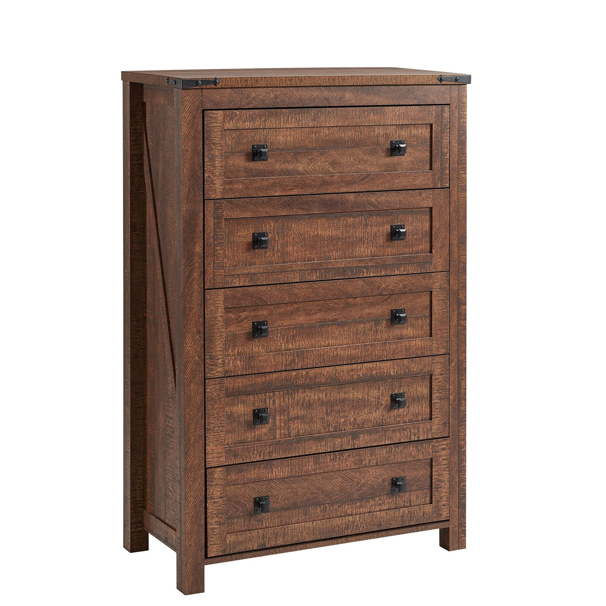 Farmhouse Engineered Wood 5-Drawer Dresser, 15.75in D x 31.25in W x 48in H