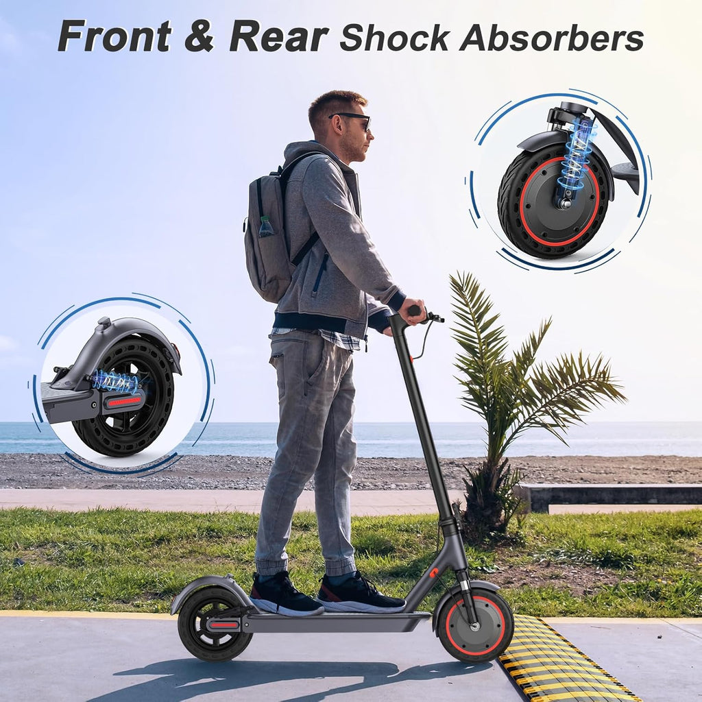 Electric Scooter With Solid Tires And Dual Braking - 350W/500W