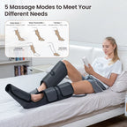 PureHeal Air Compression Foot And Leg Massager, Black - 5 Modes, 5 Intensities