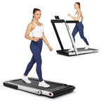 GYMAX 2-in-1 Folding Under Desk Treadmill With Speaker, App And Remote Control - 2.5HP