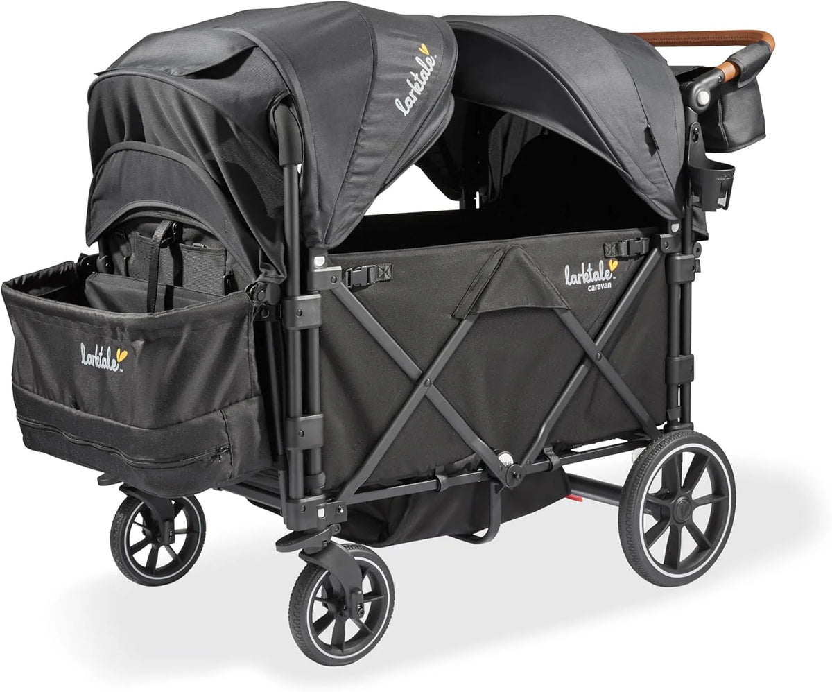 Foldable Stroller Wagon for Kids and Babies, 4 Seats, 214 lbs Capacity - Caravan Quad