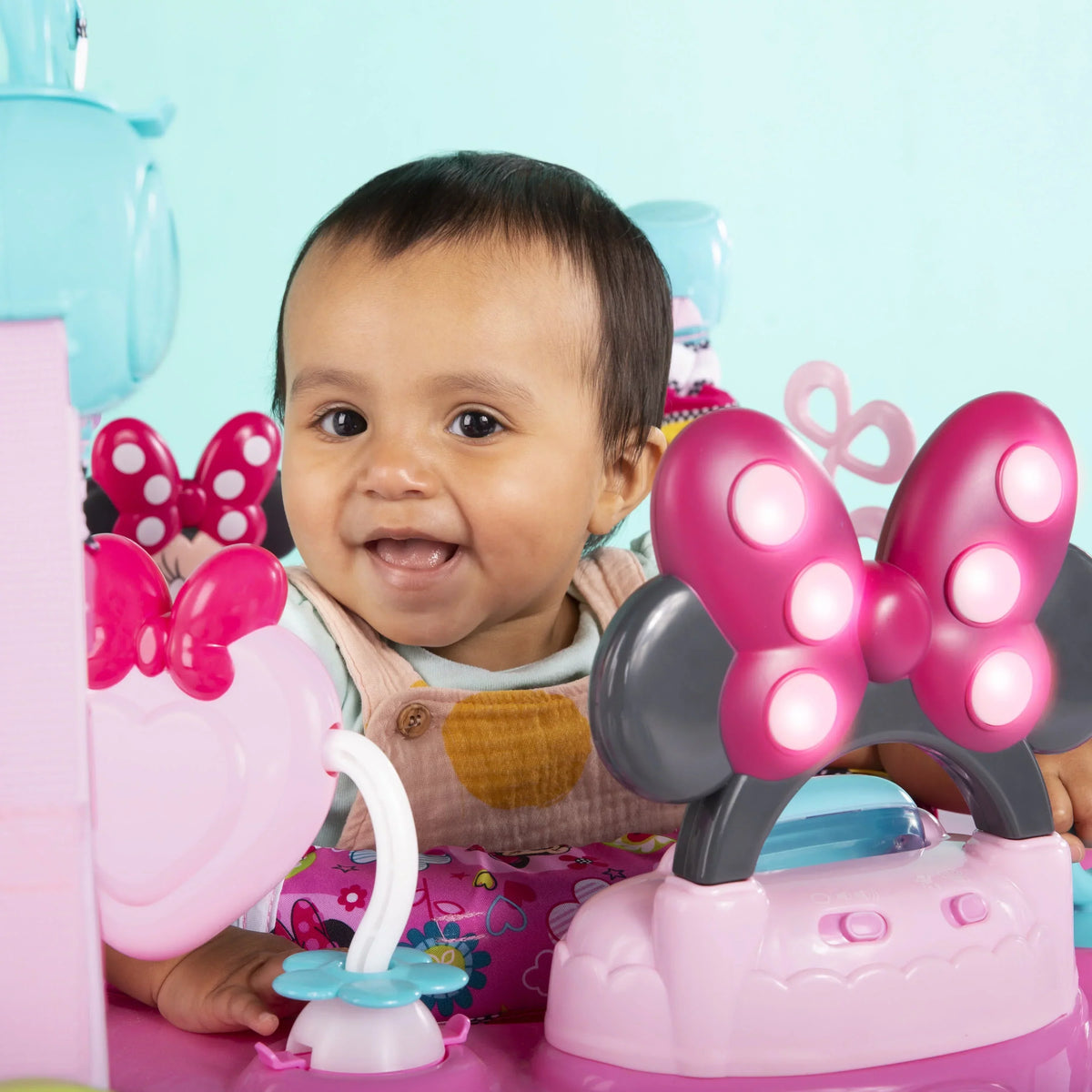 Bright Starts Disney Baby Minnie Mouse PeekABoo Activity Jumper Bouncer With Lights & Music - 10299