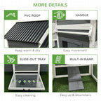 PawHut Large Chicken Coop, 162 in, For 6-8 Chickens, Storm Gray/Crystal White - D51-336V00CG