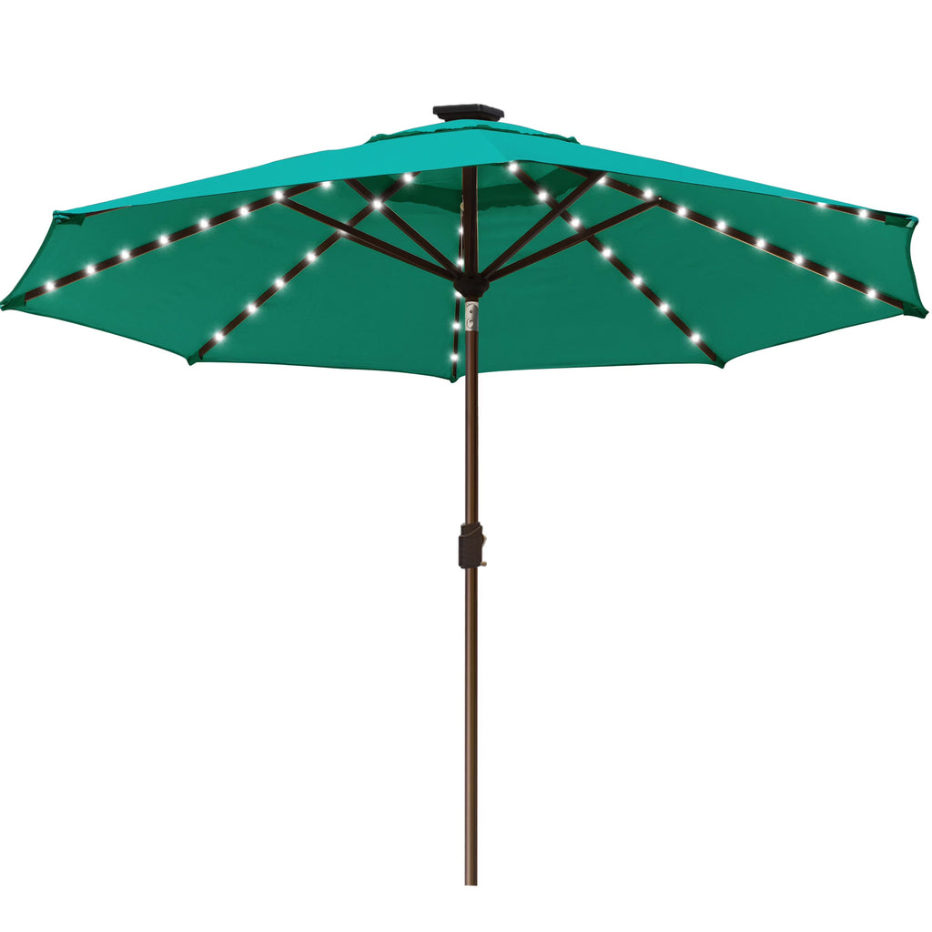 EliteShade 9ft Market Patio Umbrella With 80 LED Lights, Ruby