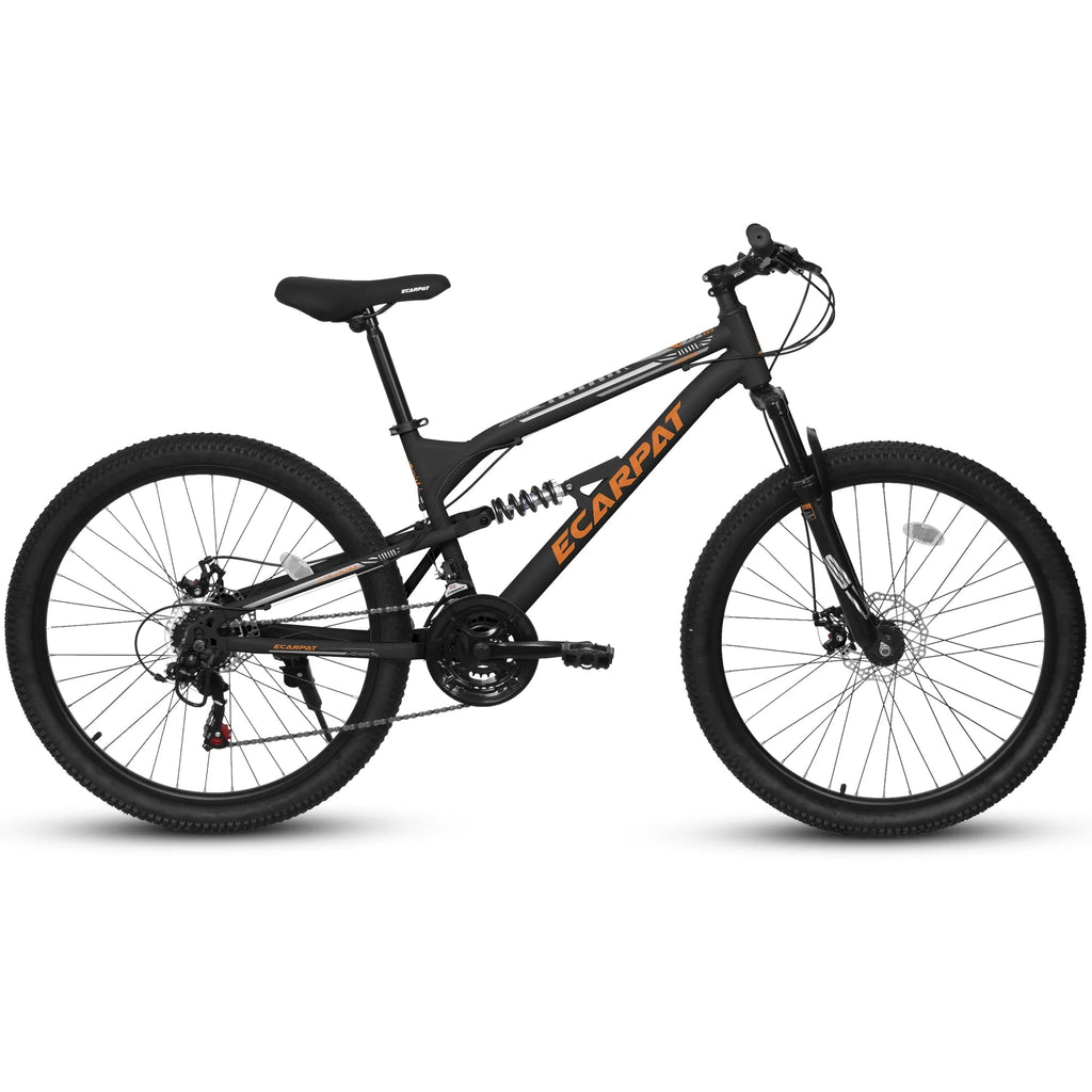 26 Inch Full-Suspension Mountain Bike, 21-Speed, 26x16 Inch Carbon Steel Frame