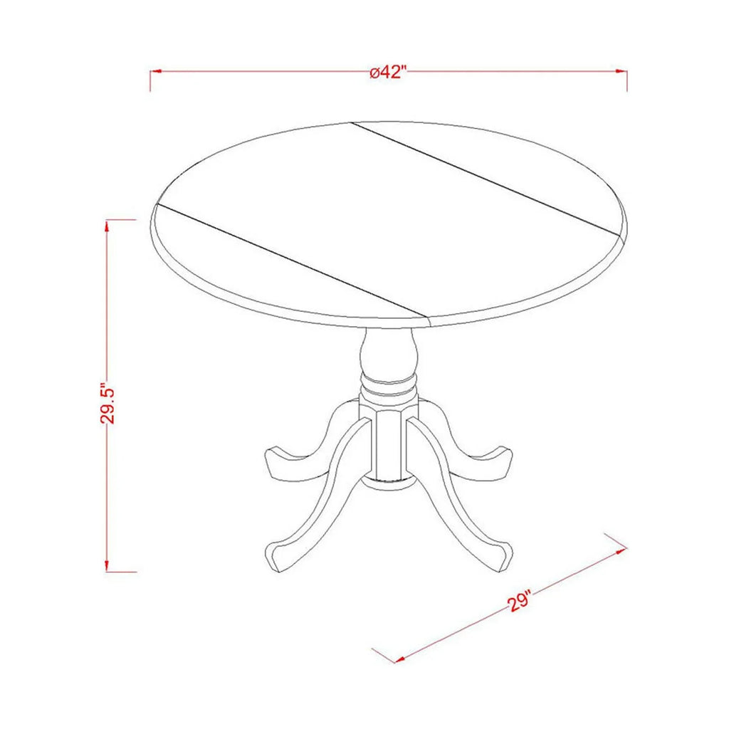 HomeStock 3-Pc Wood Dining Table Set With Round Kitchen Table And 2 Parsons Chairs, Linen White Finish